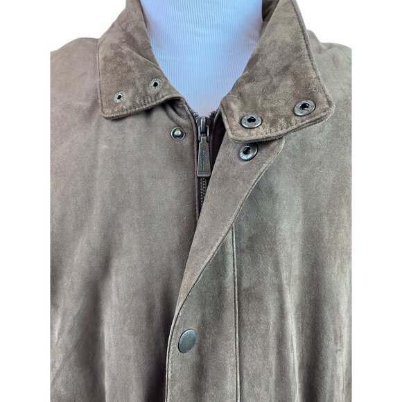 Brooks Brothers Tan Coat With Button & Zip Closure Pockets Snap Collar Size L - Picture 5 of 11